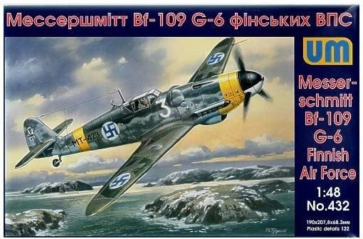 Messerschmitt Bf 109-G6, фінських ВВС. Збірна модель німецького літака в масштабі 1/48. UM 432