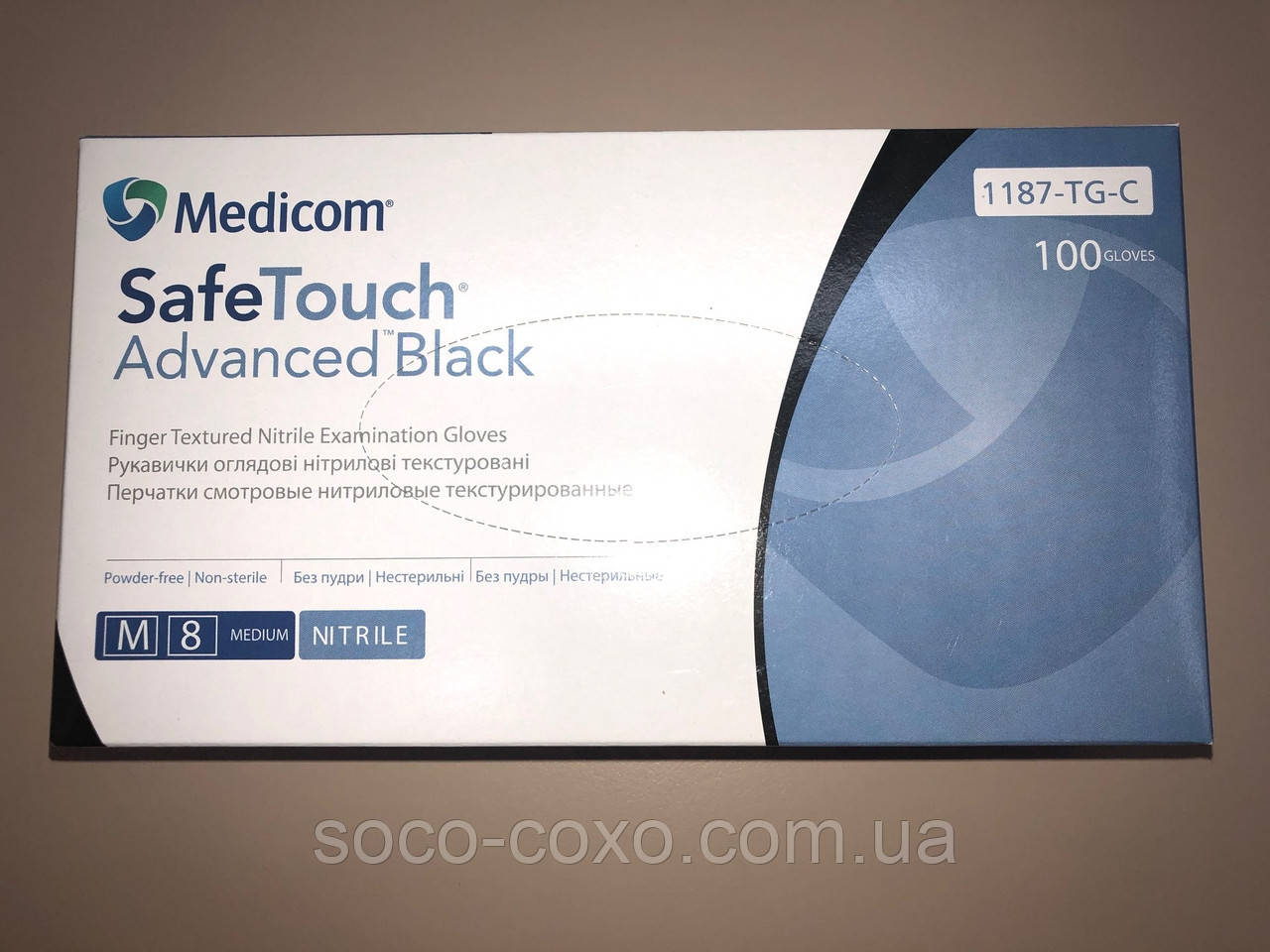 Перчатки нитриловые неопудренные, чёрные, L 100 шт, SafeTouch Medicom - фото 4 - id-p1117245688