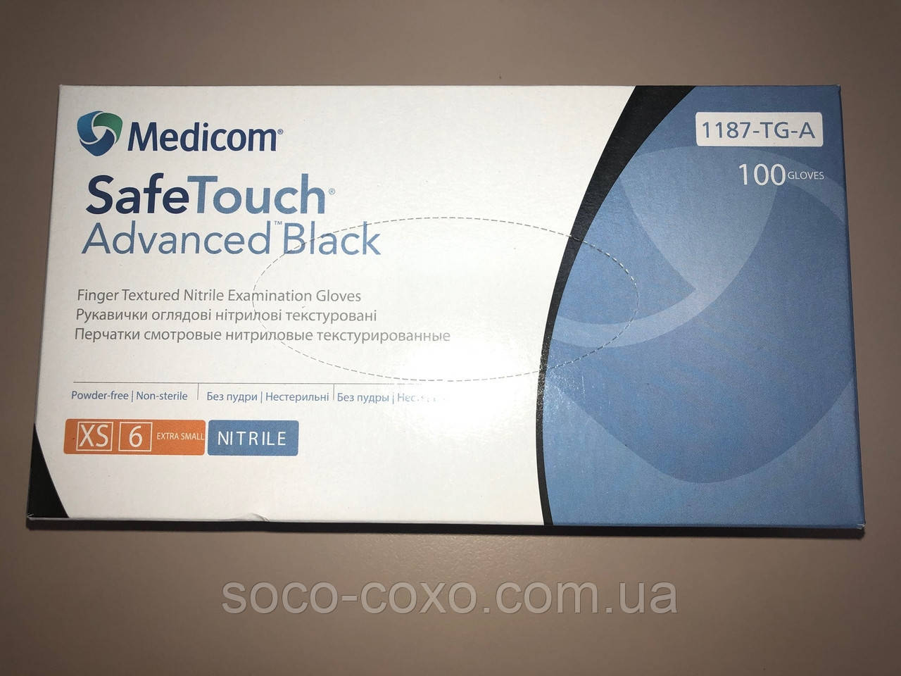 Перчатки нитриловые неопудренные, чёрные, L 100 шт, SafeTouch Medicom - фото 5 - id-p1117245688