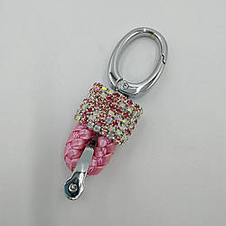 Жіночий брелок для ключів зі стразами, ремінець із карабіном Рожевий