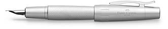 Перова ручка Faber-Castell E-motion Pure Silver, корпус металевий срібний, перо М (0,7 мм), 148670