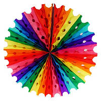 Різнобарвний декор підвісний "Дис" паперовий d=50 см