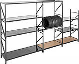 Металевий поличковий стелаж серія "Атлант-400" 1800*1200*550*5 металевих полиць, фото 4
