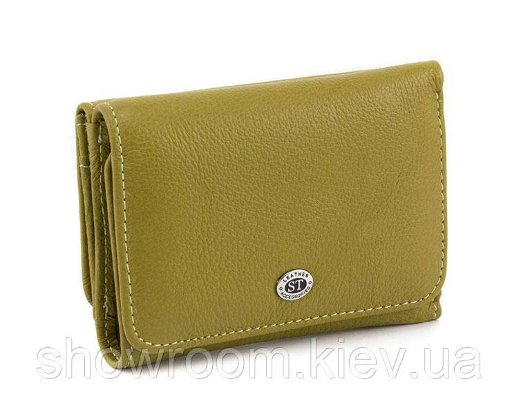 Жіночий шкіряний гаманець (4031) оливковий