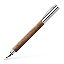 Ручка перова Faber-Castell Ambition Walnut Wood, корпус деревина волоського горіха, перо F (0,5 мм), 148581