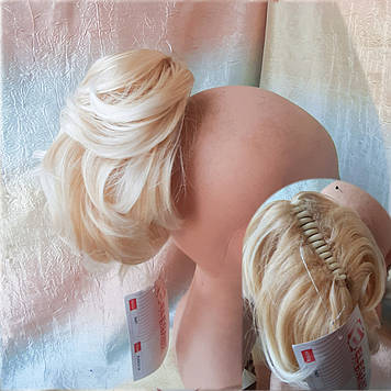 Хвіст короткий пишний на крабі блонд омбре BABY-LG26T613A