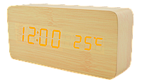 Настольные электронные часы VST-862 в деревянном корпусе с температурой