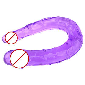 Фалоїмітатор двостороння фіолетова довжина 27,5 см