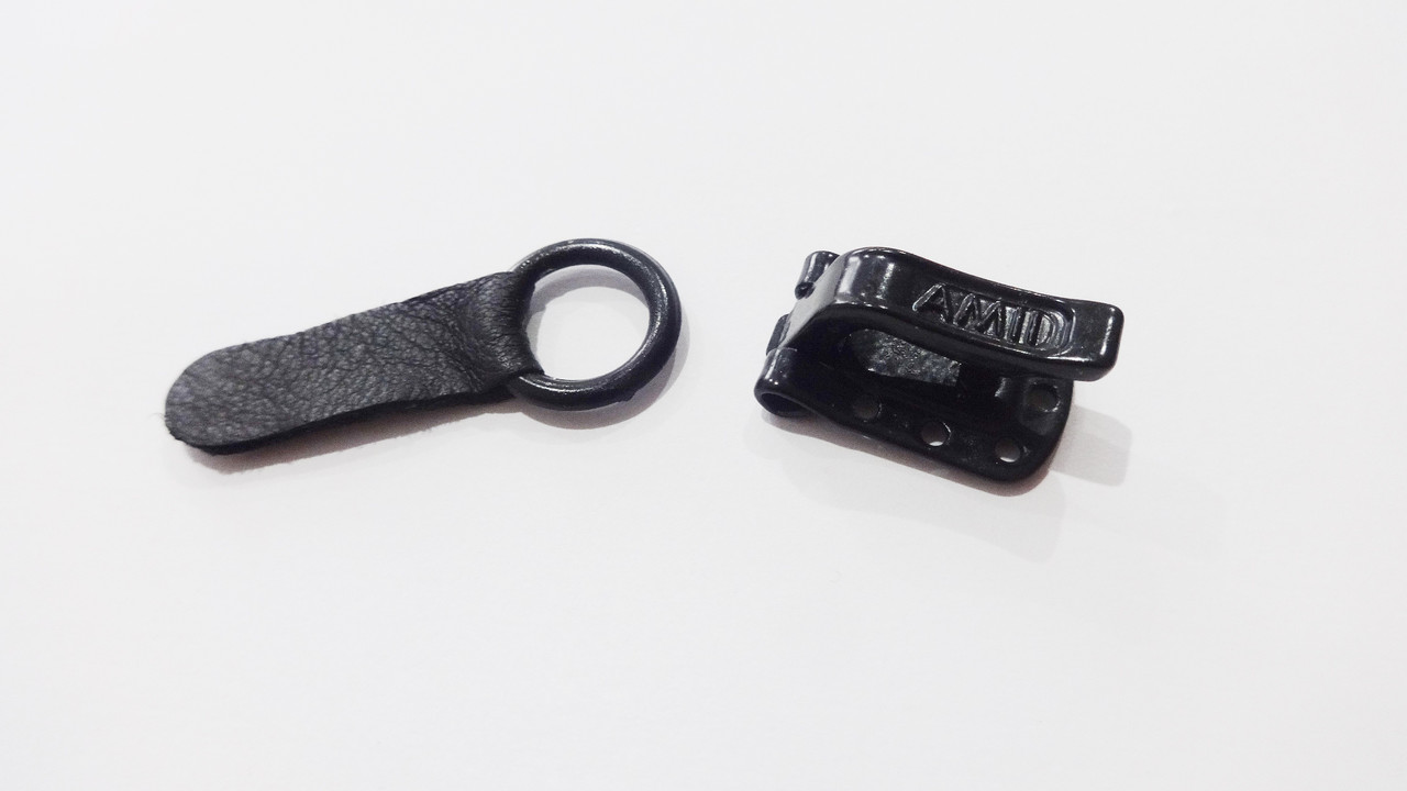 Гачок шубний чорний із пластиковим кільцем, фото 1