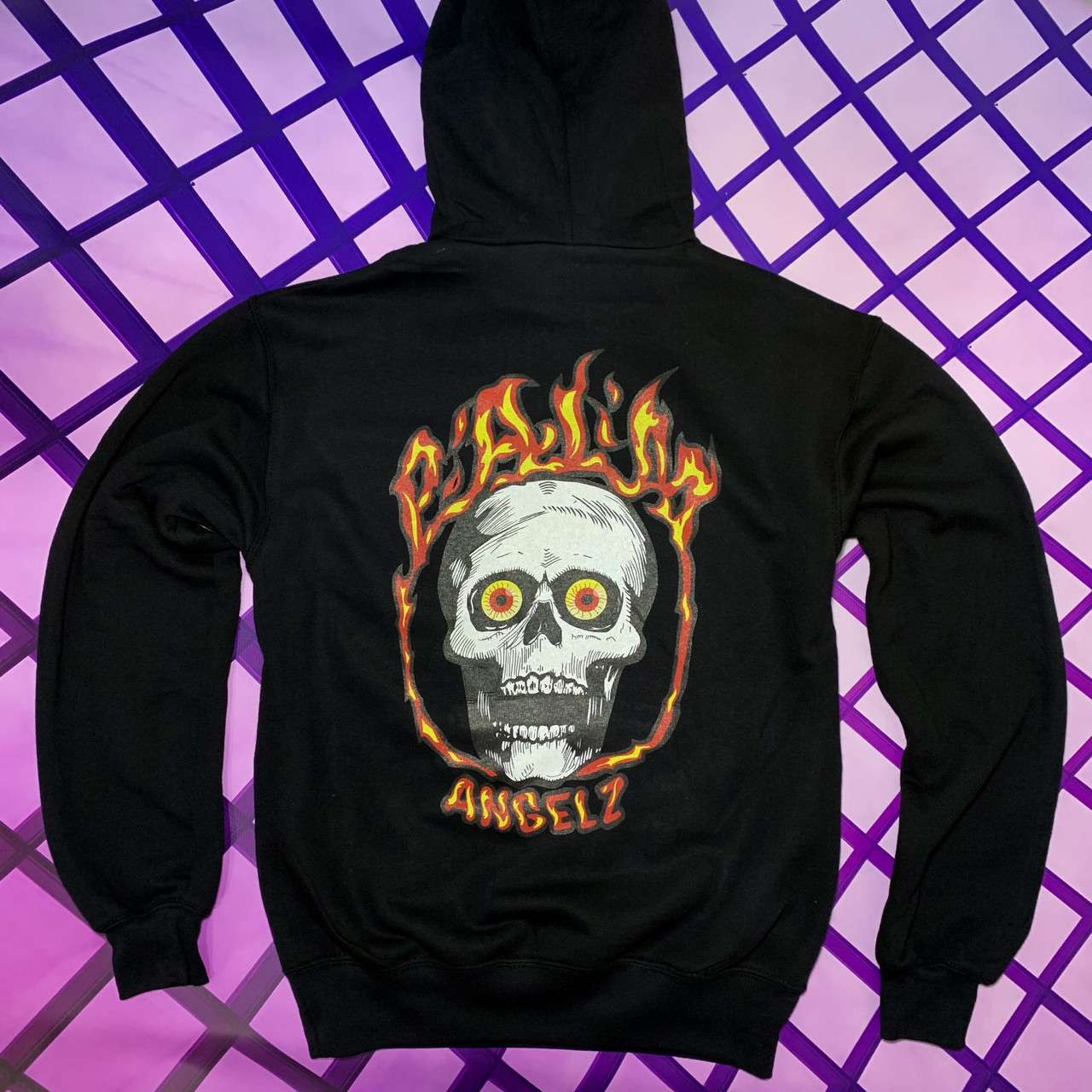 Толстовка чёрная Palm Angels skull • худи Палм Анжелс XS