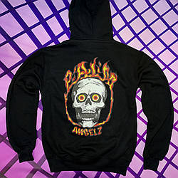 Толстовка чёрная Palm Angels skull • худи Палм Анжелс