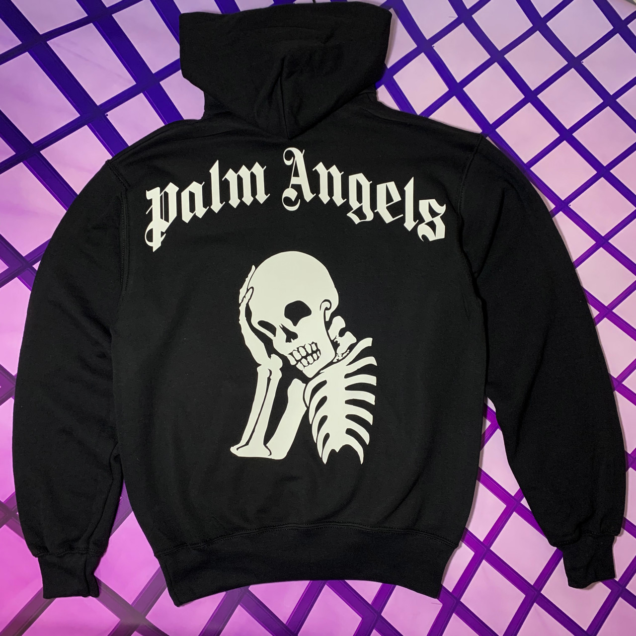 Толстовка чорна Palm Angels skeleton • • худі Палм Анжелс XS
