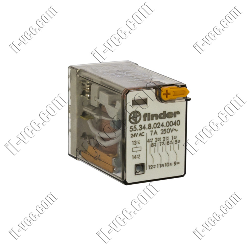 Реле FINDER 55.34.8.024.0040, 24VAC, 7А/250VAC 7А/30VDC