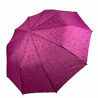 Складной женский зонт полуавтомат "Капли дождя" от SL, сиреневый, 0497SL-2