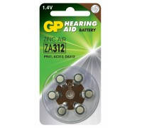 Батарейка для слухових апаратів GP ZA 312-D6, PR312, DA 312X, 1.45V, фото 1