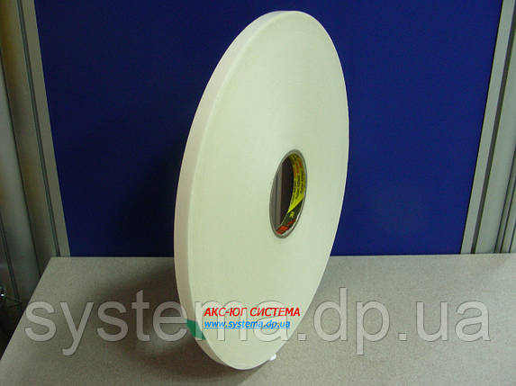 3M 9508W - Двосторонній скотч з акриловим адгезивом, 19,0х0,8 мм, білий, рулон 66 м, фото 2