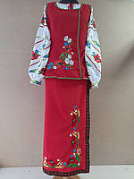 Жіночий костюм в українському стилі сорочка, спідниця і жилетка