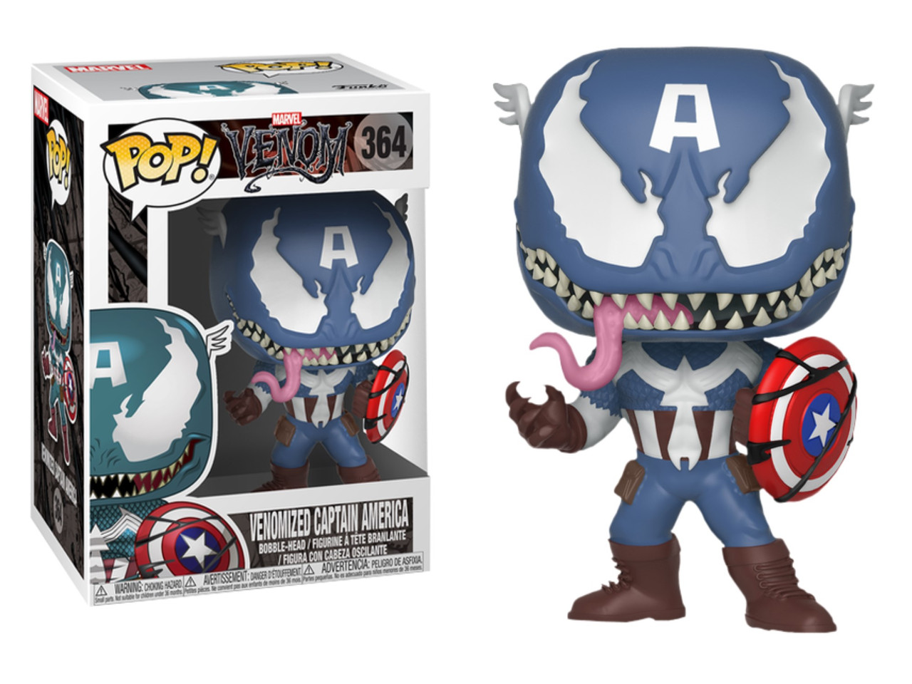 Фігурка Funko Pop Marvel Venom Captain America Марвел Веном Капітан Америка Movies 10см CA V364, фото 1