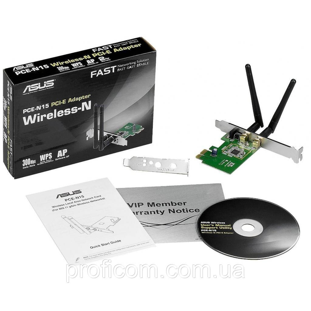 ASUS PCE-N15 Wireless-N300 Adapter PCI Express, фото 1