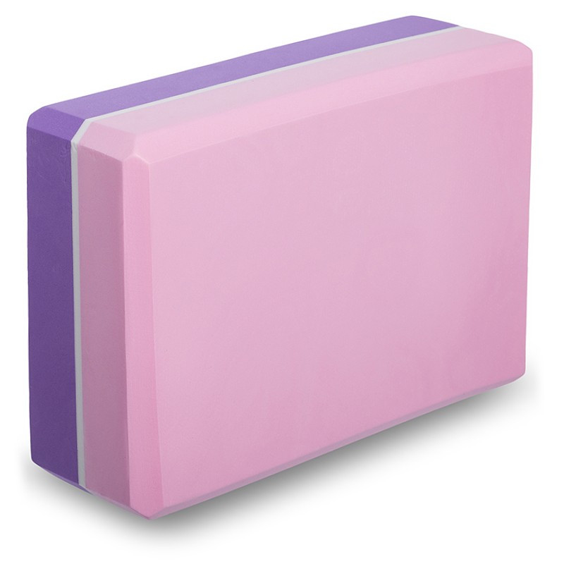Блок для йоги двоколірна цегла для йоги Zelart 1713 Pink-Violet