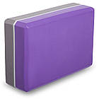 Блок для йоги двоколірний 1713 (йога блок): розмір 23х15х7,5 см (6 кольорів), фото 4