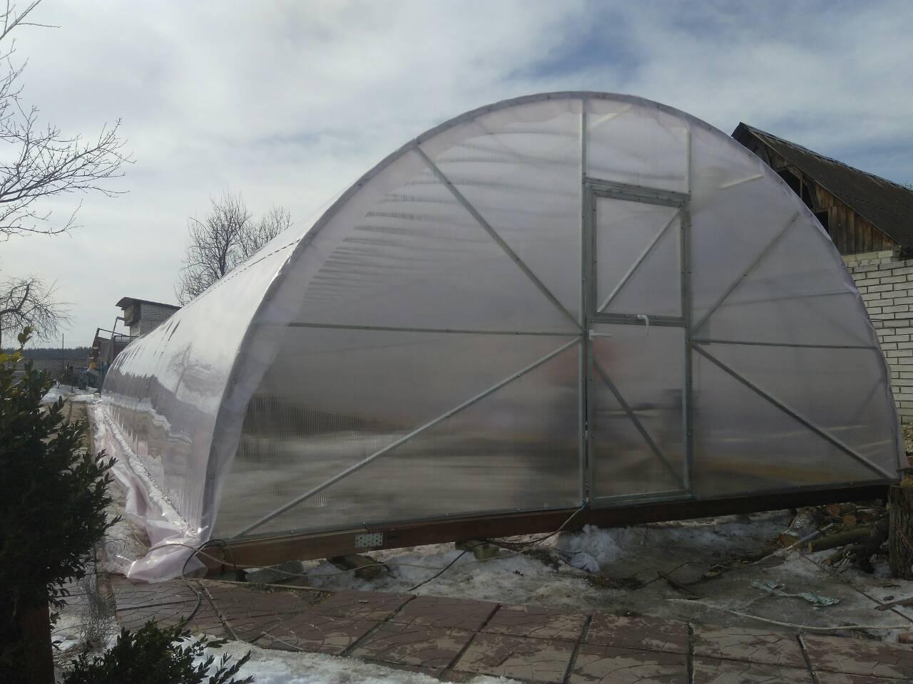 Теплиця Комбі 5х10 UF - плівка 150 мкм + торці полікарбонат 3,5 мм