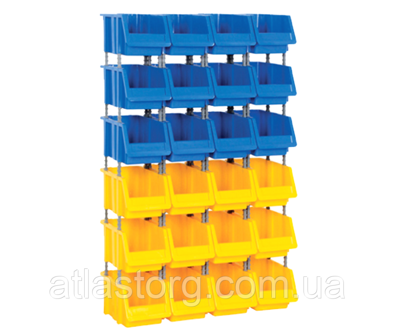 Пластиковый контейнер PА-520 (402х253хН200мм) складской модульный лоток объем 14.0 л - фото 2 - id-p1117545519