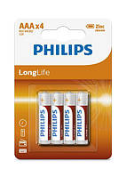 Батарейки PHILIPS R03 LONGLIFE AAA 1.5V