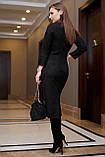 Стильне плаття футляр замшеве міді довжини 42-48 розміру чорне, фото 4