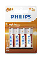 Батарейки PHILIPS R06 LONGLIFE AA 1.5V