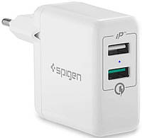 Скоростное зарядное устройство Зарядка Spigen F207 Essential Quick Charge 3.0, белый