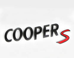Емблема напис багажника Mini Copper S чорна