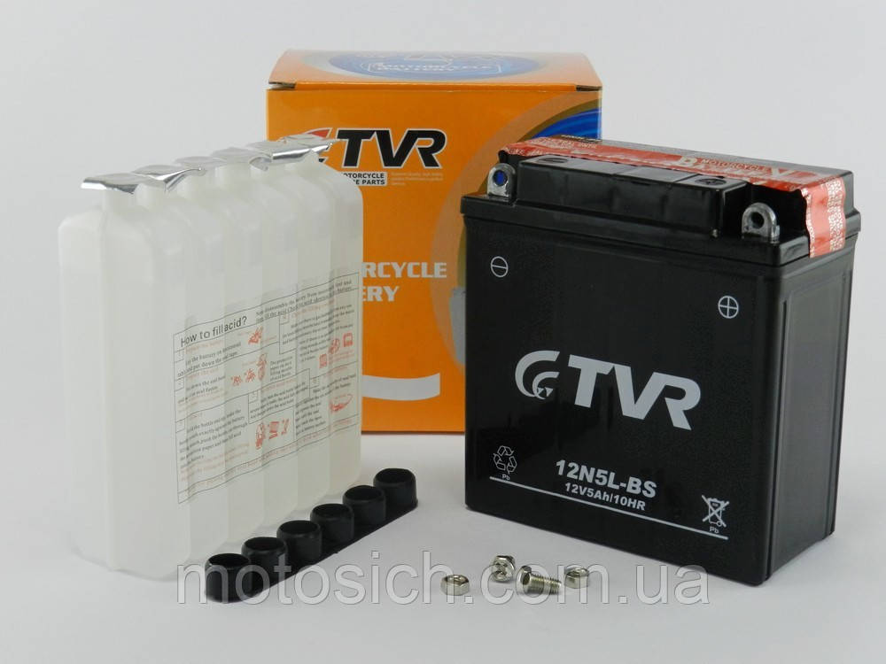 АКБ 5А (120*60*130) сухозоряженный з кислотою TVR (високий)