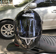 Мотошолом Fxw Hf 122 чорний глянець, фото 2