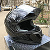 Мотошолом Fxw Hf 122 чорний глянець, фото 6