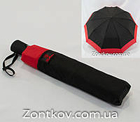 Складной зонт Bellissimo однотонный полуавтомат с каймой по куполу на 10 спиц