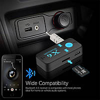 Беспроводной AUX Bluetooth+MP3 microSD приемник, адаптер, ресивер, ГРОМКАЯ СВЯЗЬ X6