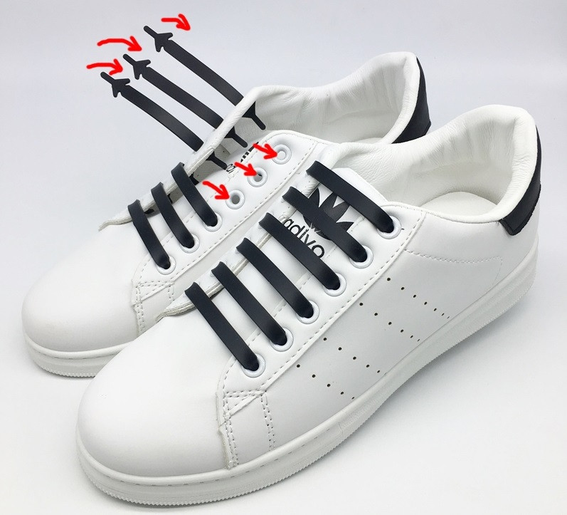 Силиконовые шнурки для обуви 12 штук в комплекте коричневые. - фото 9 - id-p1117646567