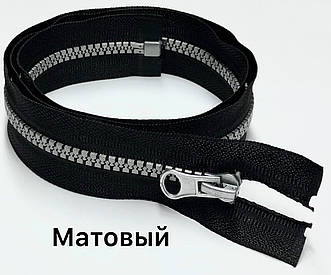 Блискавка Чорна з сірим зубом №5 100см тракторна з одним бігунком роз'ємна