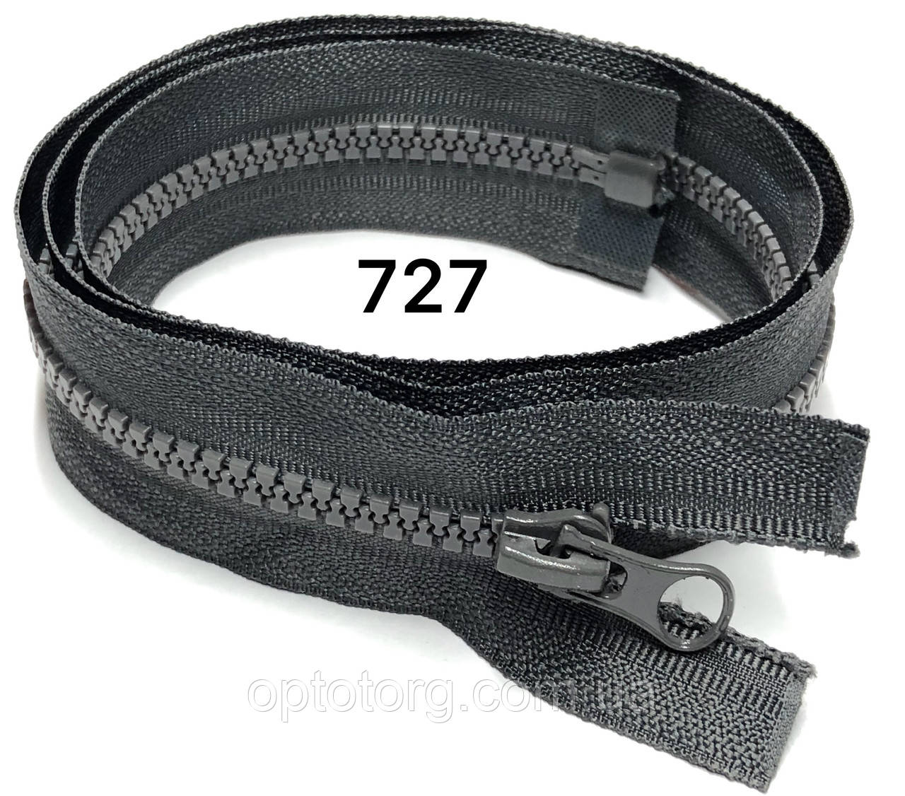 Блискавка Темно Сіра 90см №5 тракторна пластикова з одним бігунком