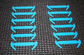 Шнурки силіконові для взуття еластичні без завязок 12 шт блакитні