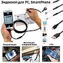 Ендоскоп 2in1 c камерою: Ø7 мм 2 метри. Бороскоп для Android / PC. inscam / AN98, фото 3