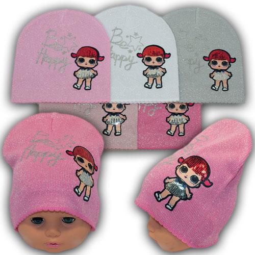 ОПТ Весняні дитячі шапки LOL р. 40-42 (5шт/упаковка), фото 1