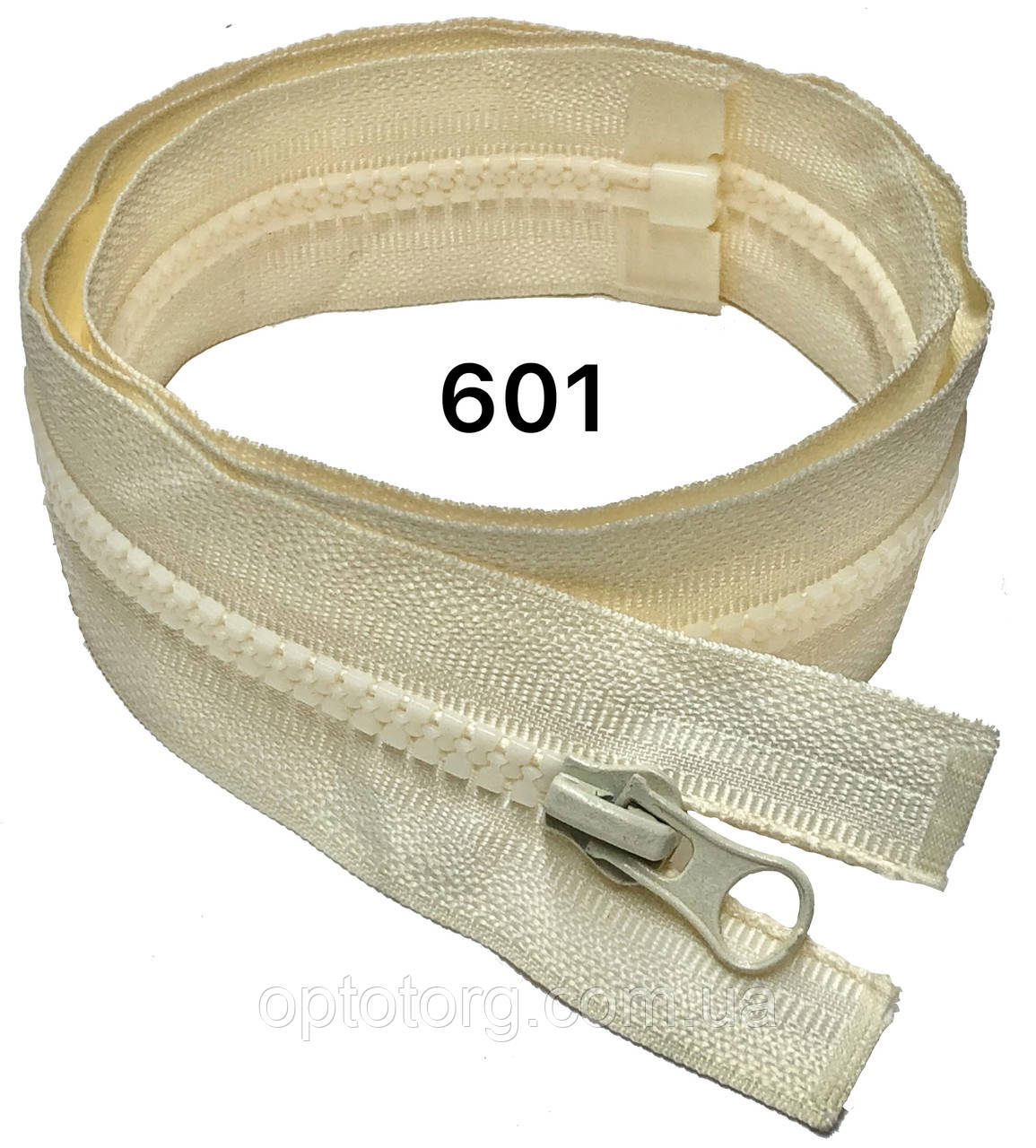 Блискавка Молочний 90см №5 тракторна пластикова з одним бігунком роз'ємна