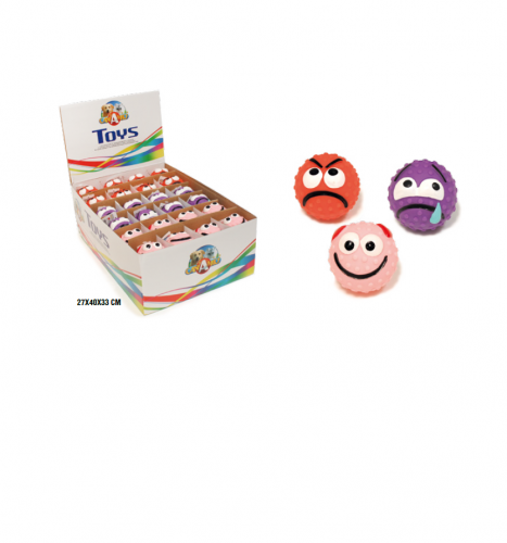 Іграшка для собак М'яч смайлик з м'якого вінілу, діаметр 6,5 см, CROCI, фото 1