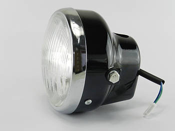 Фара в зборі Дельта/Альфа кругла з габаритами (чорна)