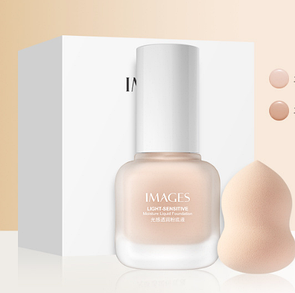 Легкий тональний крем IMAGES Light-Sensitive Foundation 30 ml + спонж No 001 (колір натуральний)