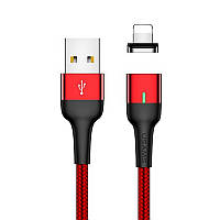 Магнітний кабель синхронізації Usams iPhone 1m 2.1 A червоний (US-SJ326-RD)
