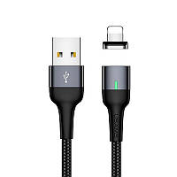 Магнітний кабель синхронізації Usams iPhone 1m 2.1A чорний (US-SJ326-BL)