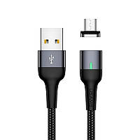 Магнітний кабель синхронізації Usams MicroUSB 1m 2.1 A чорний (US-SJ328-BL)